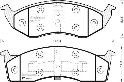 HITEC HA 2198 - Brake Pad Set, disc brake autospares.lv