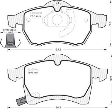 MGA 405 - Brake Pad Set, disc brake autospares.lv