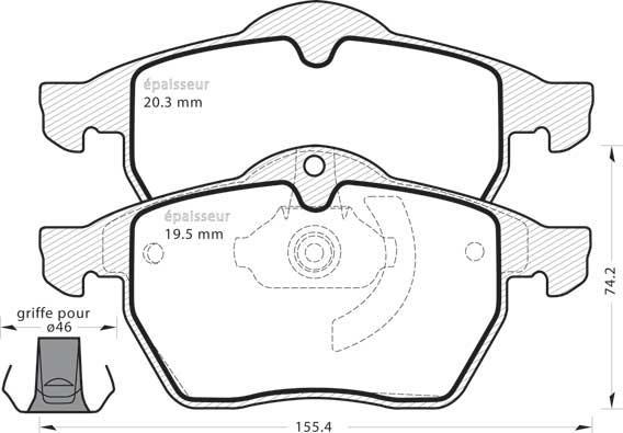 MGA 403 - Brake Pad Set, disc brake autospares.lv