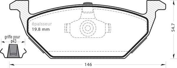 MGA 407 - Brake Pad Set, disc brake autospares.lv