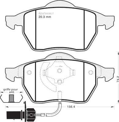 MGA 419 - Brake Pad Set, disc brake autospares.lv