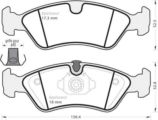 MGA 415 - Brake Pad Set, disc brake autospares.lv