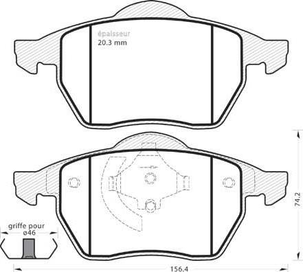 MGA 418 - Brake Pad Set, disc brake autospares.lv