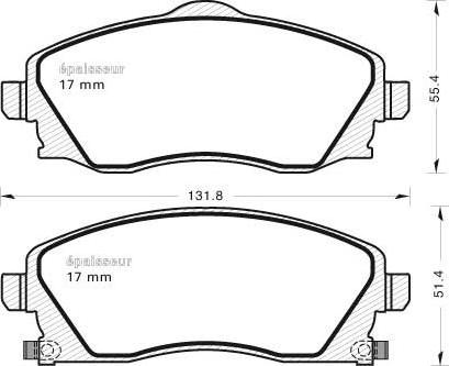 MGA 488 - Brake Pad Set, disc brake autospares.lv