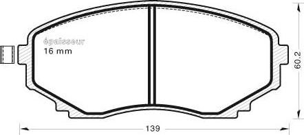 MGA 593 - Brake Pad Set, disc brake autospares.lv