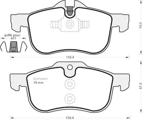 Akebono AN-4593K - Brake Pad Set, disc brake autospares.lv