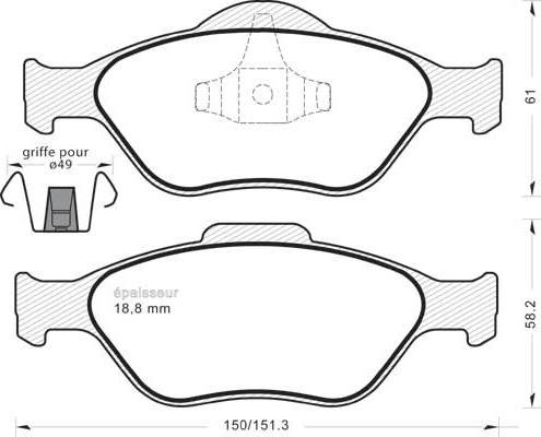 MGA 546 - Brake Pad Set, disc brake autospares.lv