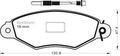 MGA 500 - Brake Pad Set, disc brake autospares.lv