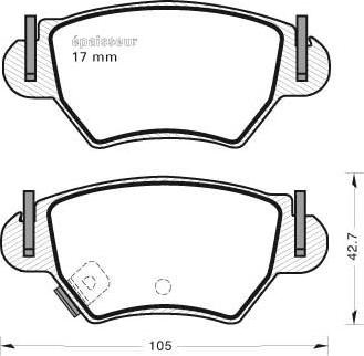 Pemebla JAPPP-0016AF - Brake Pad Set, disc brake autospares.lv