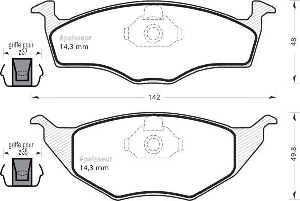 MGA 507 - Brake Pad Set, disc brake autospares.lv