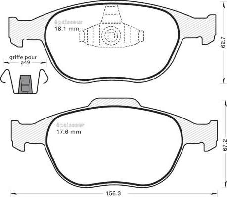 Unipart GBP1523AF - Brake Pad Set, disc brake autospares.lv