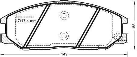 MGA 644 - Brake Pad Set, disc brake autospares.lv