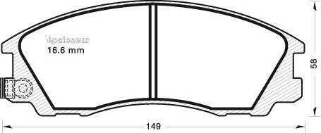 MGA 645 - Brake Pad Set, disc brake autospares.lv