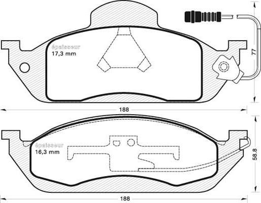 MGA 618 - Brake Pad Set, disc brake autospares.lv