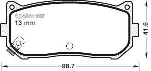 MGA 613 - Brake Pad Set, disc brake autospares.lv