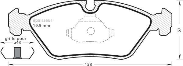 MGA 195 - Brake Pad Set, disc brake autospares.lv