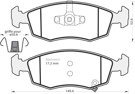 MGA 1413 - Brake Pad Set, disc brake autospares.lv