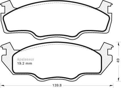 MGA 154 - Brake Pad Set, disc brake autospares.lv