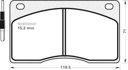 MGA 155 - Brake Pad Set, disc brake autospares.lv