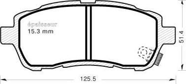 MGA 1049 - Brake Pad Set, disc brake autospares.lv