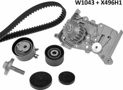 MGA 1043K1 - Water Pump & Timing Belt Set autospares.lv