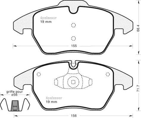 MGA 1056 - Brake Pad Set, disc brake autospares.lv