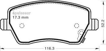 MGA 1063 - Brake Pad Set, disc brake autospares.lv