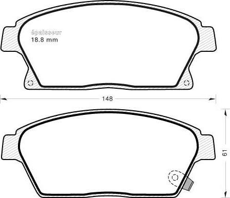 MGA 1019 - Brake Pad Set, disc brake autospares.lv