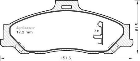 MGA 1039 - Brake Pad Set, disc brake autospares.lv