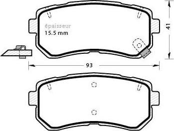 MGA 1038 - Brake Pad Set, disc brake autospares.lv