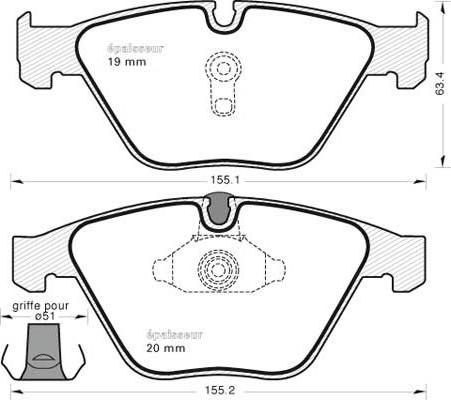 BMW 2 449 266 - Brake Pad Set, disc brake autospares.lv