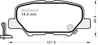 MGA 1140 - Brake Pad Set, disc brake autospares.lv