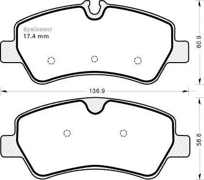 MGA 1143 - Brake Pad Set, disc brake autospares.lv