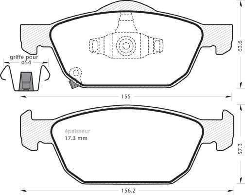 MGA 1156 - Brake Pad Set, disc brake autospares.lv