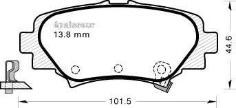 MGA 1169 - Brake Pad Set, disc brake autospares.lv