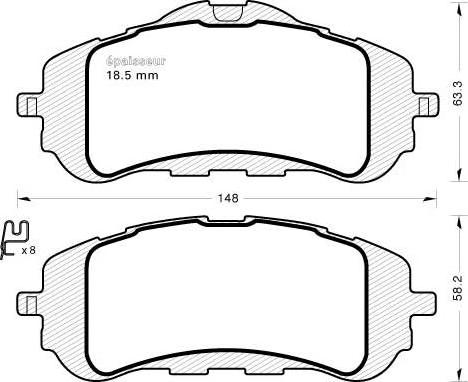 MGA 1161 - Brake Pad Set, disc brake autospares.lv