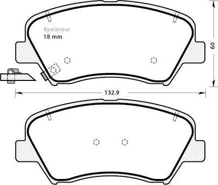 MGA 1100 - Brake Pad Set, disc brake autospares.lv