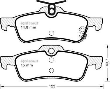 MGA 1111 - Brake Pad Set, disc brake autospares.lv