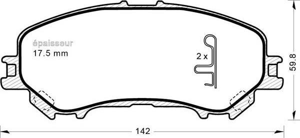 MGA 1189 - Brake Pad Set, disc brake autospares.lv