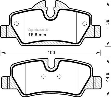 MGA 1186 - Brake Pad Set, disc brake autospares.lv