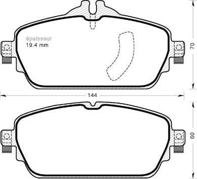 MGA 1183 - Brake Pad Set, disc brake autospares.lv