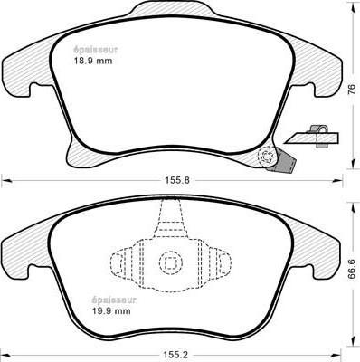 MGA 1187 - Brake Pad Set, disc brake autospares.lv