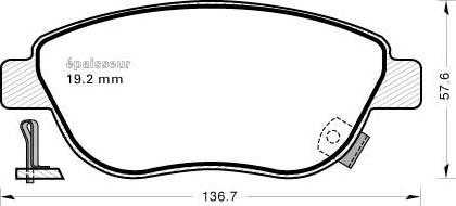 MGA 1134 - Brake Pad Set, disc brake autospares.lv