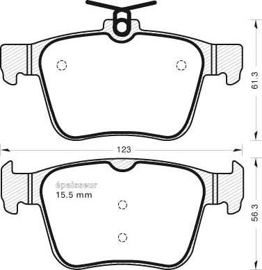 MGA 1128 - Brake Pad Set, disc brake autospares.lv