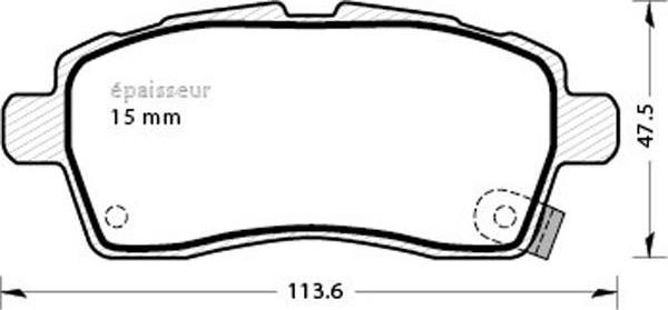 MGA 1343 - Brake Pad Set, disc brake autospares.lv