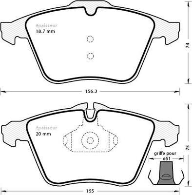 MGA 1353 - Brake Pad Set, disc brake autospares.lv