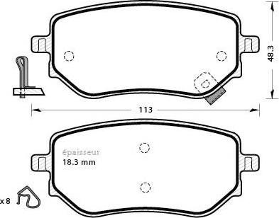 MGA 1306 - Brake Pad Set, disc brake autospares.lv