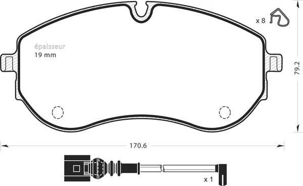 MGA 1385 - Brake Pad Set, disc brake autospares.lv