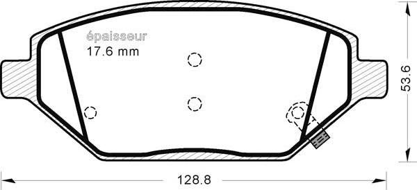 MGA 1255 - Brake Pad Set, disc brake autospares.lv