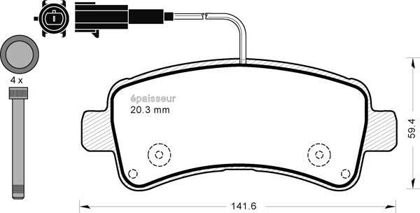 MGA 1252 - Brake Pad Set, disc brake autospares.lv